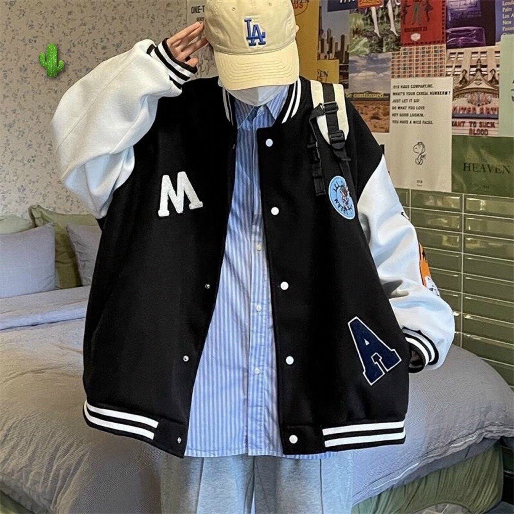 Áo Khoác Bomber Nỉ Ngoại Nam Nữ Unisex Form Rộng Chất Bao Đẹp Dày Dặn Y Ảnh