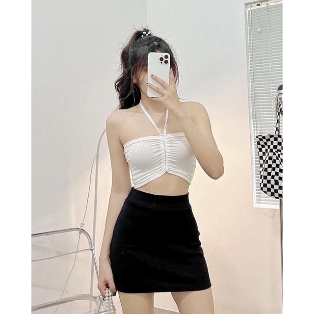 Áo Croptop Ống Rút Dây Cột Siêu Chất