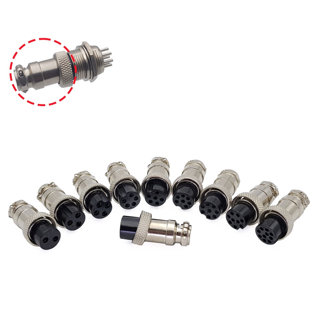 Đầu Nối Tròn GX16 đầu cái - đực / 2 - 3 - 4 - 5 - 6 - 7 - 8 - 9 - 10 chân
