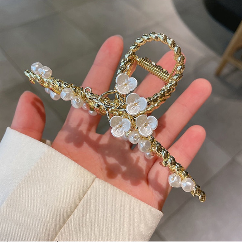 Kẹp Tóc Hình Hoa Đính Ngọc Trai Thời Trang Hàn Quốc Cho Nữ