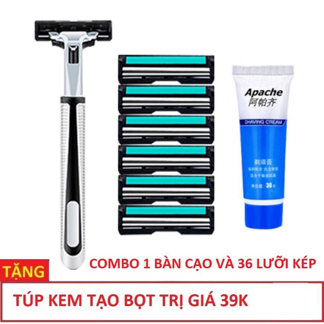 BỘ CẠO RÂU 36 LƯỠI-TẶNG KÈM TUÝP KEM BÔI TRƠN [Miễn Phí Vận Chuyển khi đơn đạt giá trị tối thiểu 150k]