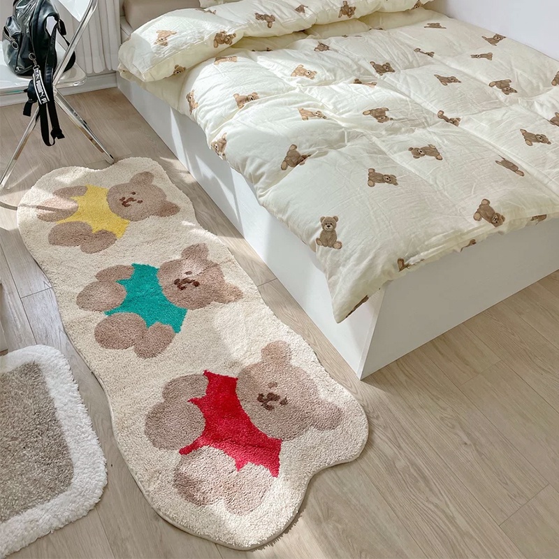 Thảm lót cửa chùi chân Chống Trượt Hình Gấu Hoạt Hình