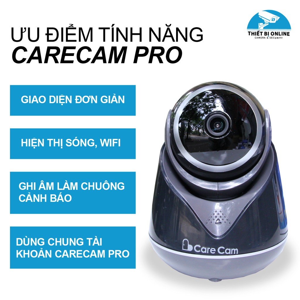 Camera wifi trong nhà Carecam C19Y300 3.0MP Full HD 1080P, tự động theo dõi con người.