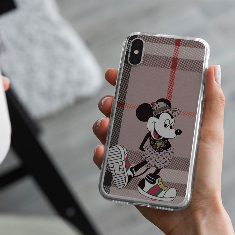 Ốp kính Silicone dẻo hình chuột Micky Cạnh Vuông riêng chỉ Iphone JC20200800059