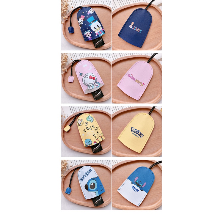 【⚡In Duplex⚡Vỏ Da PU Bảo Vệ Chìa Khóa Xe Hơi Họa Tiết Hoạt Hình Doraemon