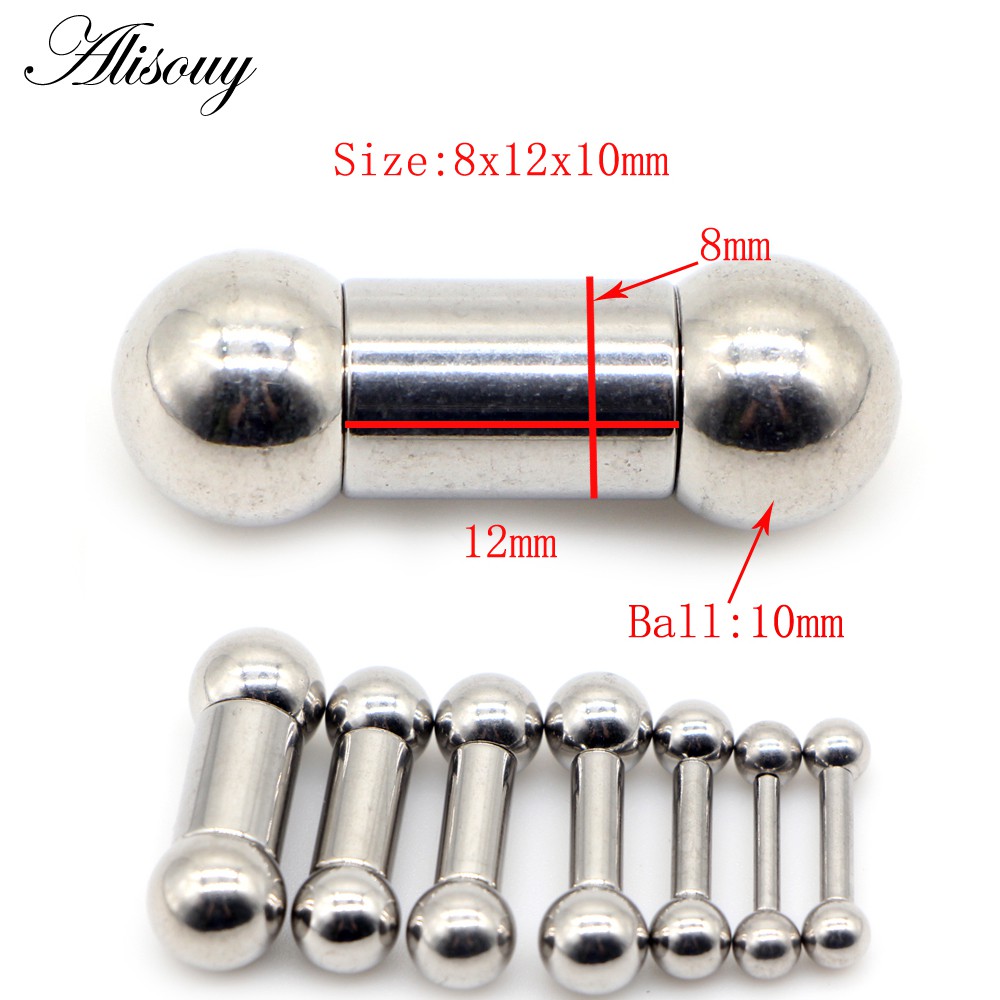 Alisouy 1pc kích thước lớn thép không gỉ bộ phận sinh dục thẳng thanh tạ nhẫn tai tragus xuyên pa núm vú vòng thanh môi trang sức cơ thể