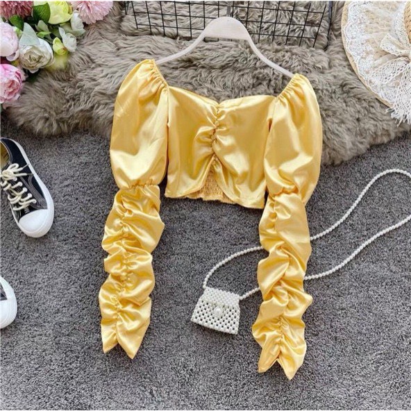 Áo phi lụa nhún xinh cute