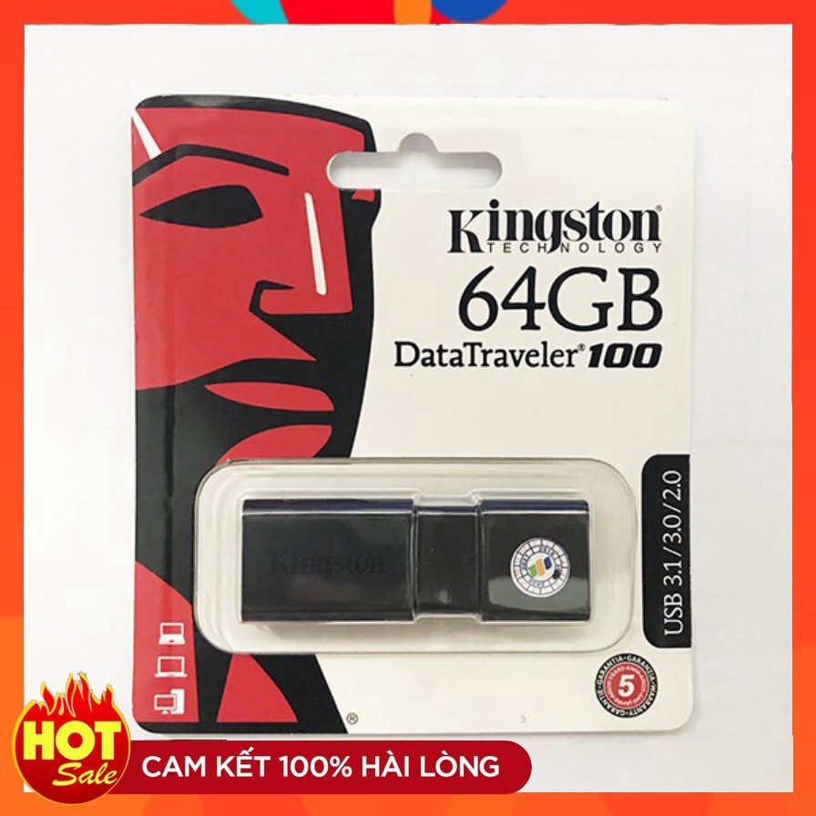 USB kingston DT100 G3 64GB USB 3.0 - Tem FPT/Vĩnh xuân