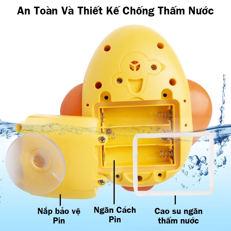 Bộ vịt phun nước nhà tắm cho bé có vòi hoa sen,Vịt thả bồn tắm cao cấp 4 trong 1