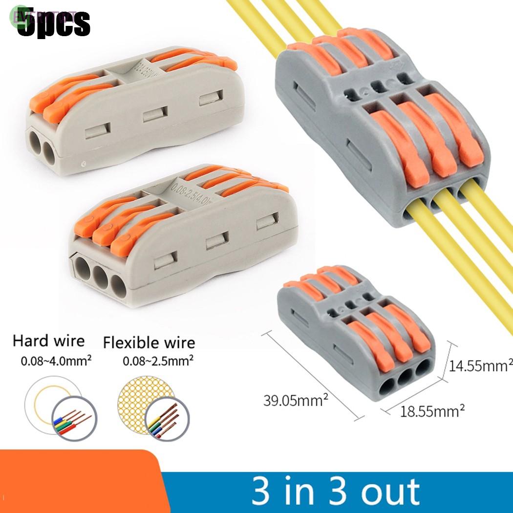 5pcs COD Wire quick head terminal  connector press type wiring clip 212/313 Use a test hole to measure the voltage without removing the tape