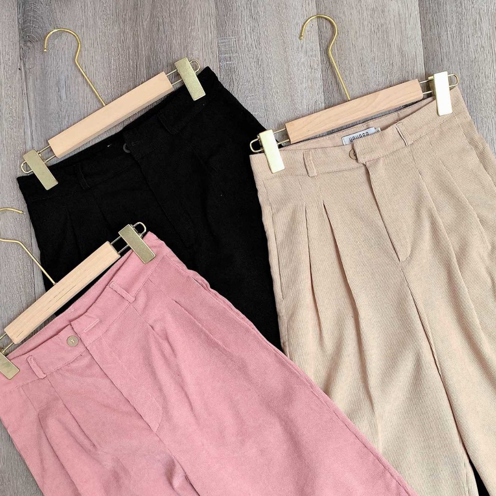 Quần jean nữ ống rộng lưng cao suông đứng dài chất nhung tăm cạp khóa trước bigsize T18 STORE QJ04