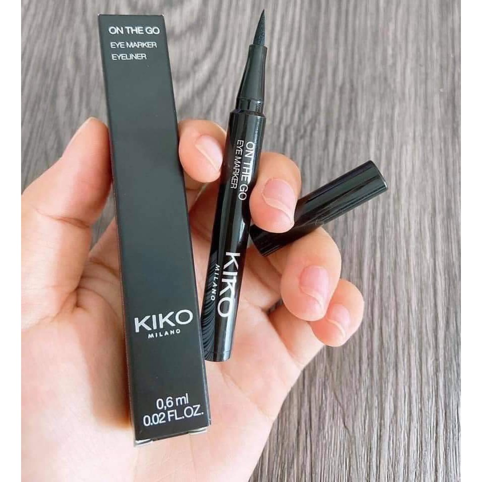 Bill Pháp - Bút kẻ mắt KIKO eyeliner On The Go Eye Marker màu 01 Black - Made in Italy