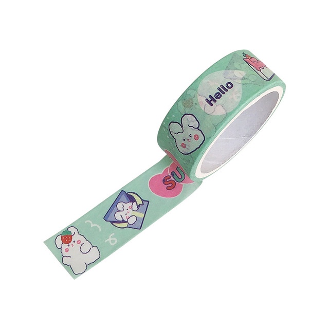 Washi tape cute dán trang trí họa tiết hoạt hình dễ thương