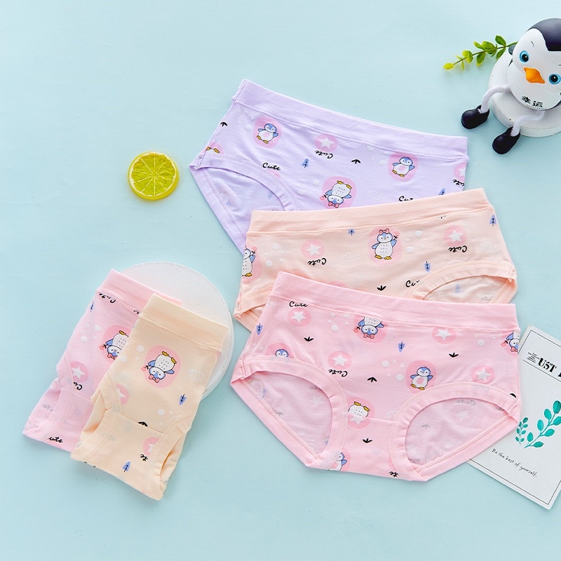 Bộ 2 Quần lót bé gái dạng tam giác cao cấp - quần lót trẻ em Cotton kháng khuẩn ngừa viêm nhiễm 15 - 40kg