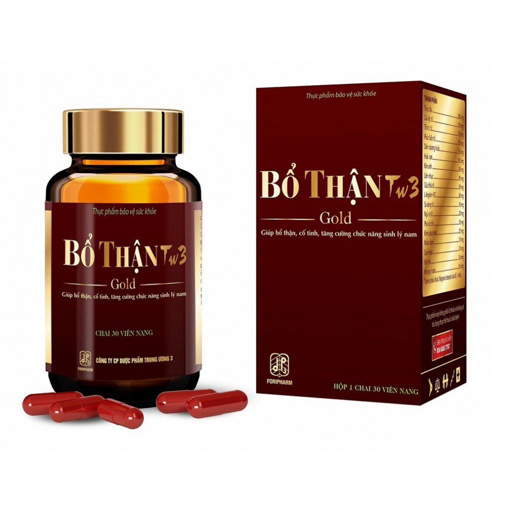 BỔ THẬN TW3 GOLD – Bổ Thận, tráng dương, Tăng Cường Sinh Lý Nam, ngăn xuất tinh sớm (30 viên)