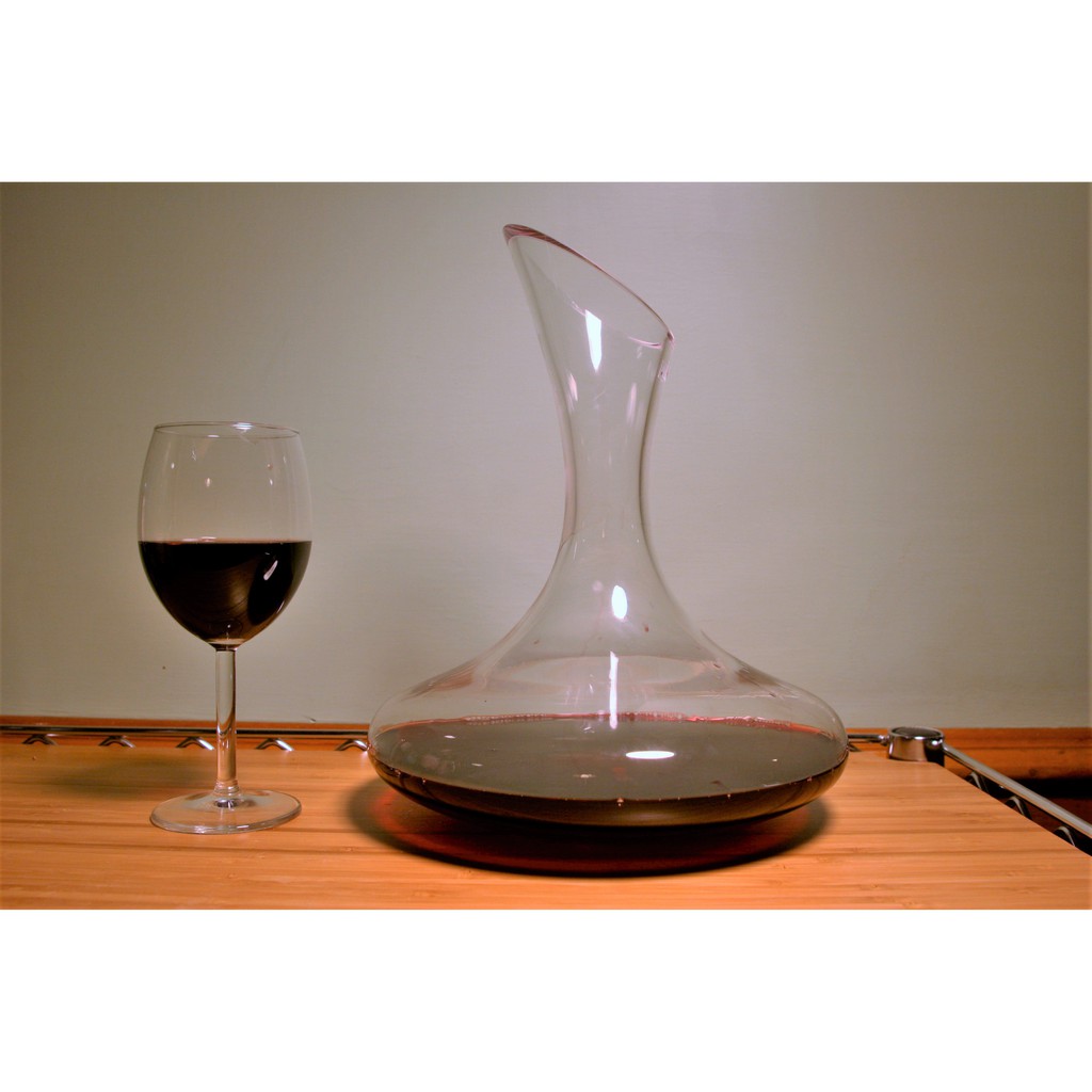 [Giá xưởng] Bình thở chiết rượu vang thủy tinh Decanter miệng vát thổi thủ công dày dặn 2200ml