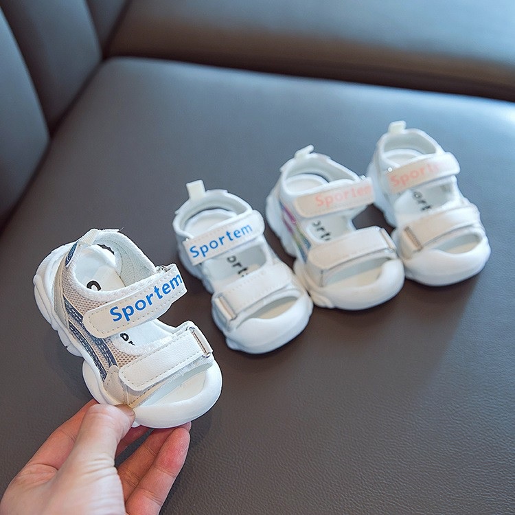 Sandal tập đi cho bé - Dép sandal quai ngang phối nhũ xinh xắn đế gấu chống trơn trượt cho bé trai bé gái mới nhất M6606
