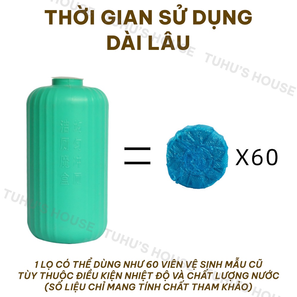 Lọ Thả Bồn Cầu Dáng Thuôn Tròn Khử Mùi - Viên Thả Xả Toilet Diệt Khuẩn, Tẩy Sạch Vệ Sinh Vết Bám Bẩn