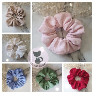 Scrunchies linen - đồ cột tóc vintage - dây cột tóc tông màu nhẹ nhàng