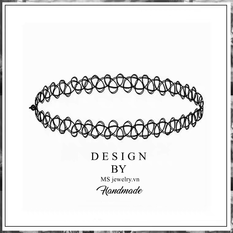 Vòng Cổ Choker Đan Tay Màu Đen Phong Cách Hàn Quốc Đơn Giản Thời Trang
