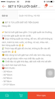 Sét 3 túi lưới đựng đồ giặt máy giặt