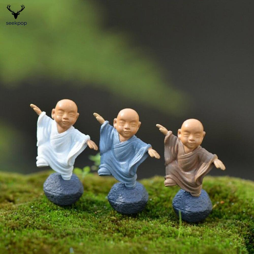 Đồ trang trí Chú Tiểu Kung Fu Mini Phong Cách Mới Dùng Trang Trí Nhà Búp Bê