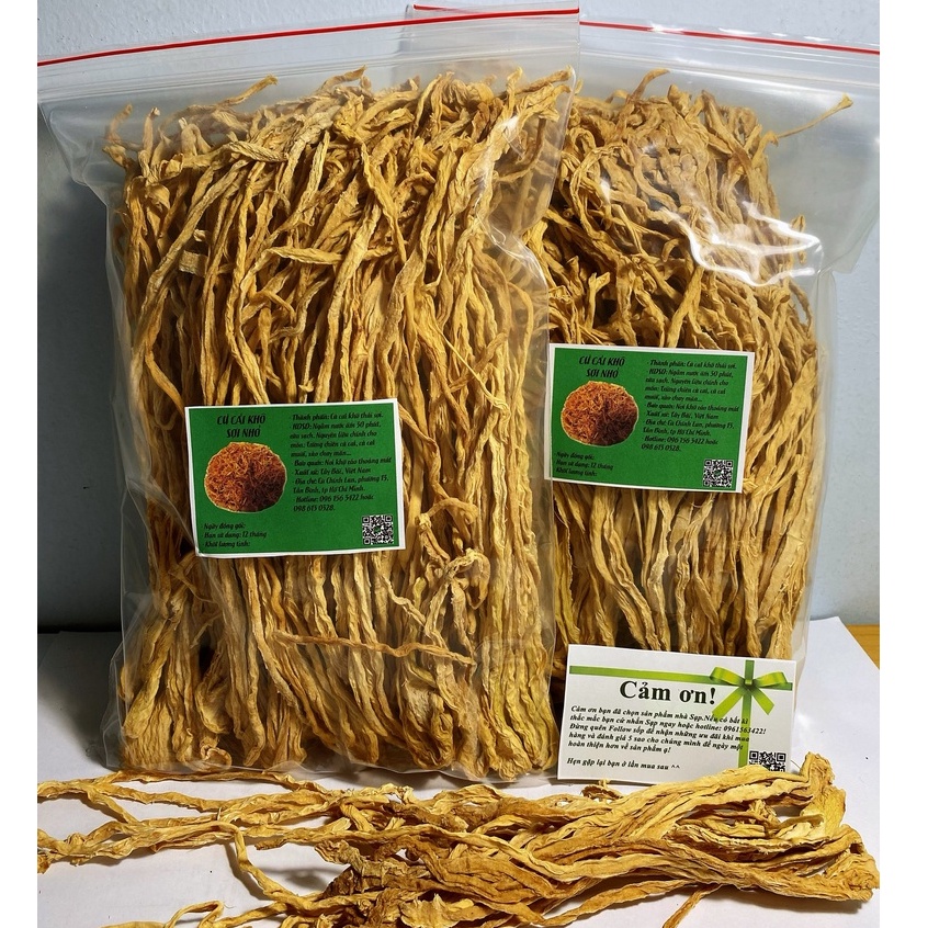 Củ cải sấy khô thái sợi nhỏ loại 1, non, giòn và ngon