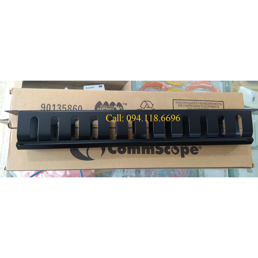 Thanh quản lý Cáp ngang 1U CommScope/AMP mã 1427632-1 dành cho tủ mạng, tủ rack