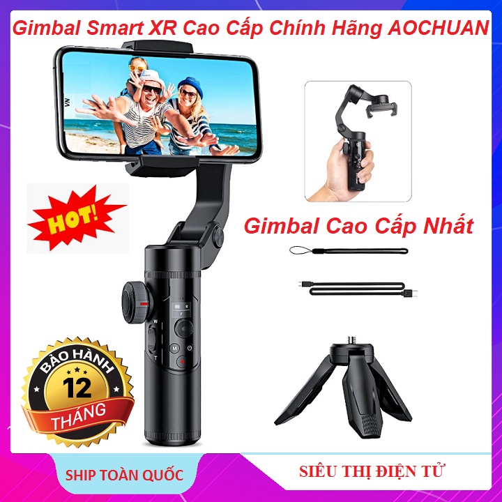 Gimbal Chống Rung Điện Tử SMART XR, Chính Hãng OACHUAN, Tay Cầm Kiêm Sạc Dự Phòng Không Dây - Gậy Quay Phim Chống Rung