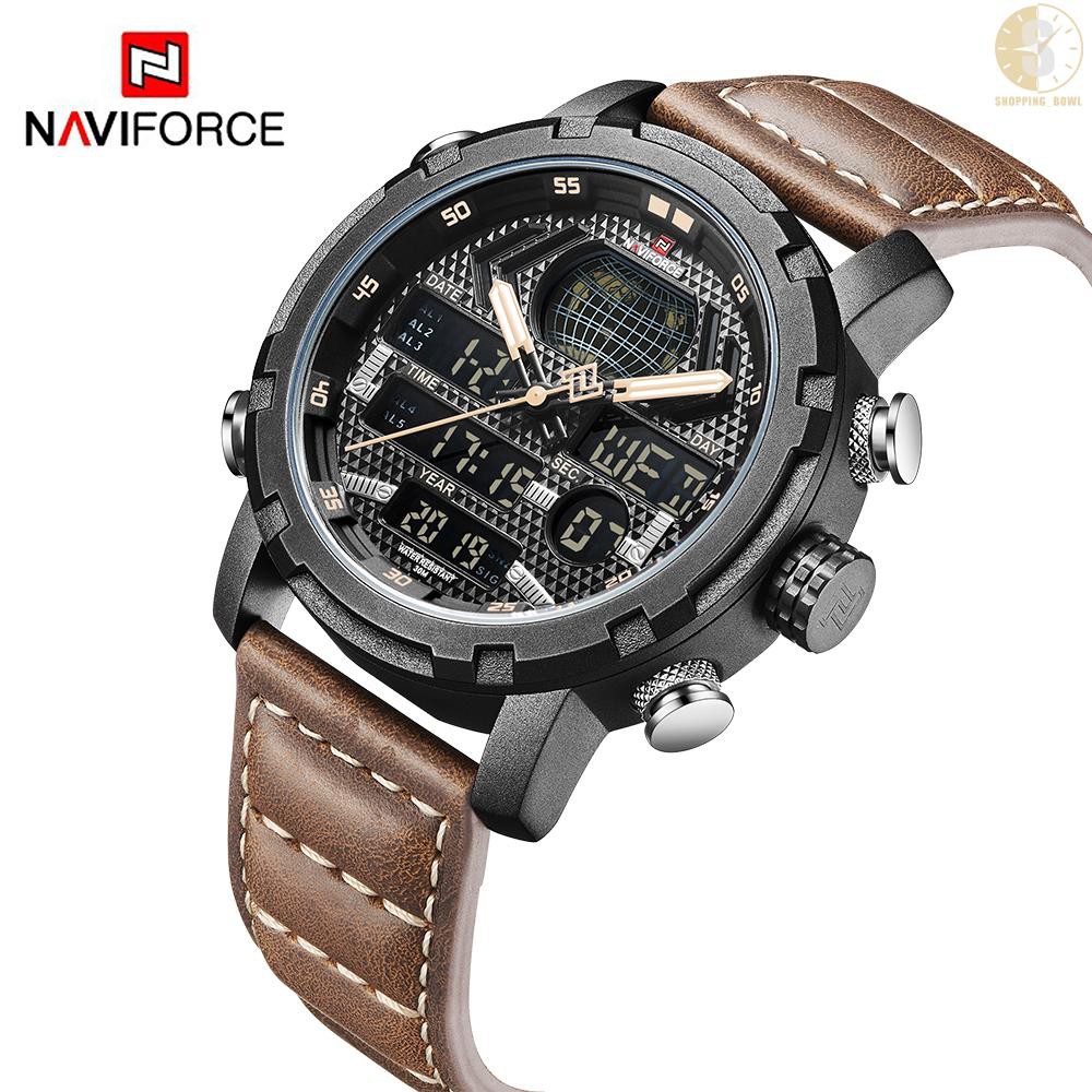 Đồng hồ đeo tay mặt kim chống thấm nước có tính năng hỗ trợ xem giờ ban đêm thương hiệu NAVIFORCE 9160 dành cho nam