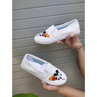 Giày slipon hàng nữ mũi vải thêu X