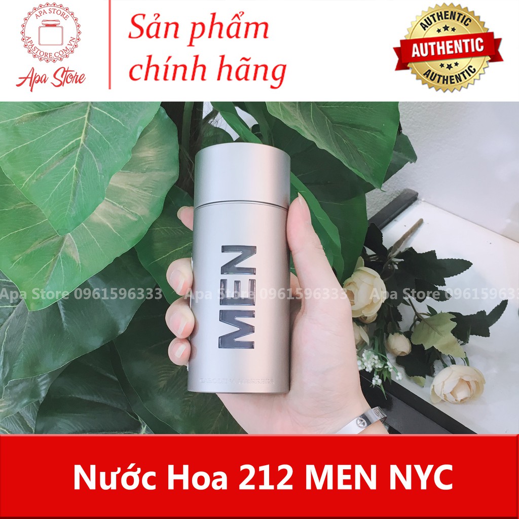 Nước Hoa Nam Carolina Herrera 212 NYC Bạc Chai Full