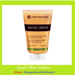 Sửa Rửa Mặt Trẻ Hóa Làn Da 💖FREESHIP💖 Sữa rửa mặt trẻ hóa da Riche Crème Yves rocher 125ml - Xách Tay