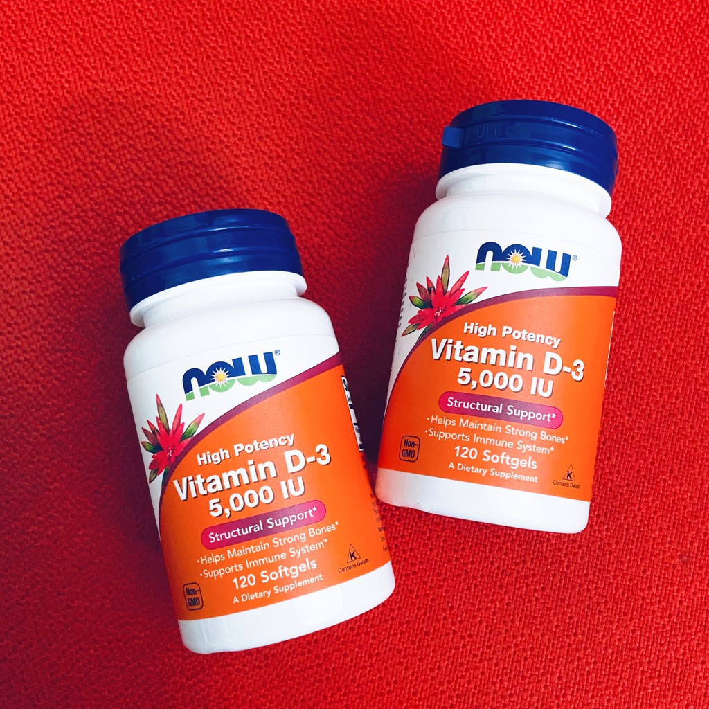 [Mã COSDAY giảm 8% đơn 150K] VITAMIN D3 | Now Vitamin D3 5000 IU 120 - 240 viên | Tăng Đề Kháng - Nhập Mỹ