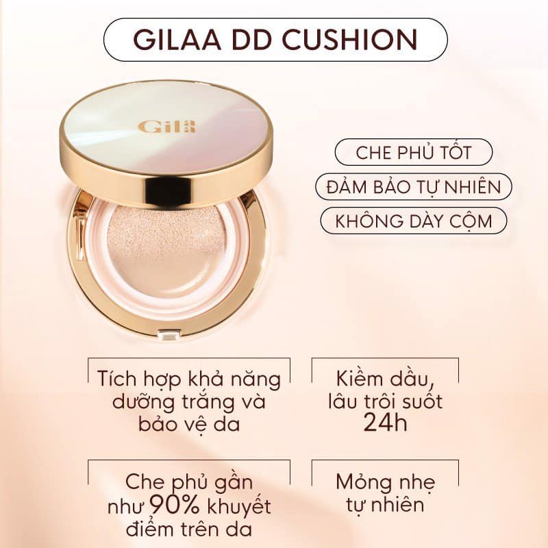 PHẤN NƯỚC CHE PHỦ MỎNG MỊN GILAA LONG WEAR DD CUSHION SPF50 CHÍNH HÃNG - 9735