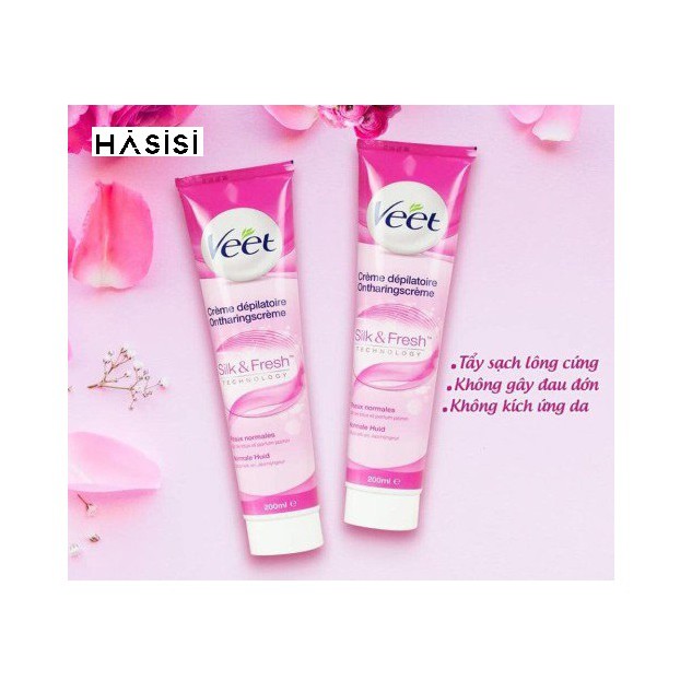 KEM TẨY LÔNG VEET SILK & FRESH TECHNOLOGY NORMAL SKIN 100ML ( HỒNG ) | BigBuy360 - bigbuy360.vn