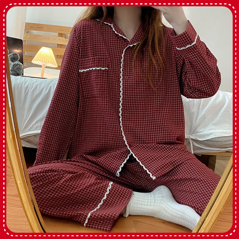 Đồ Ngủ Pijama Dài Tay, Bộ Ngủ Dài Tay Ulzzang Nhiều Màu