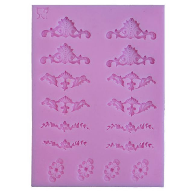 Khuôn fondant 3 hoạ tiết viền