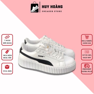 Giày thể thao nữ trắng 𝑷𝒖𝒎𝒂 - sneaker nữ trắng , giày độn đế 𝑷𝒖𝒎𝒂 trắng vạch đen tăng chiều cao Full Box