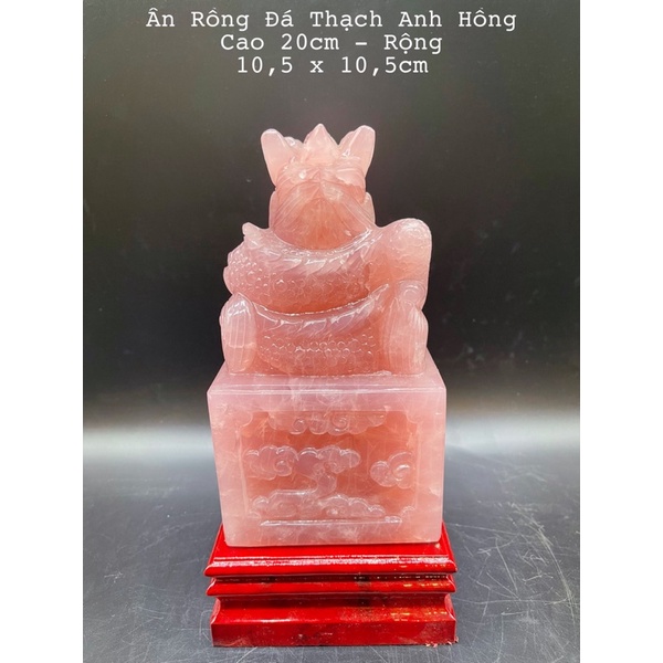 Ấn Rồng Đá Màu Hồng &amp; Đá Màu Xanh Phong Thuỷ