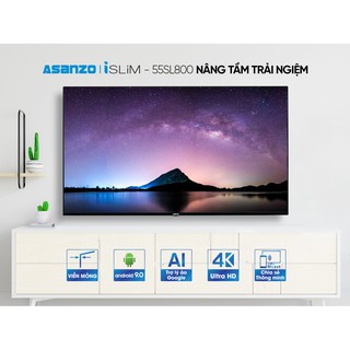 Tivi smart asanzo 4k 55" android 9.0 + voice - 55sl800