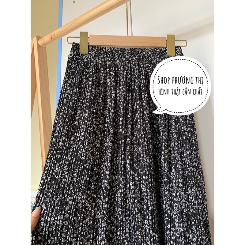 Chân váy hoa nhí xếp li hàng Quảng Châu (hàng sẵn) | BigBuy360 - bigbuy360.vn