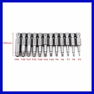 Bộ 12 mũi hoa thị lục giác bông cho máy khoan bắn vít dài 50mm hãng BROPPE