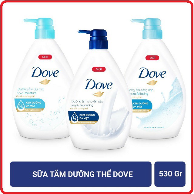 Sữa tắm Dove dưỡng ẩm chuyên sâu Deeply Nourishing 530g date mới