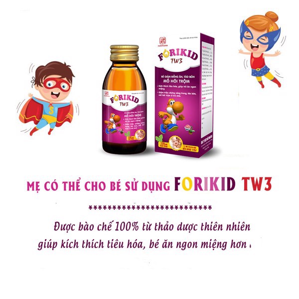 Forikid TW3  Hỗ trợ mồ hôi trộm,đái dầm ở trẻ nhỏ