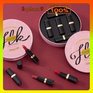 Set 5 son thỏi siêu rẻ Feilinka Super Star mini mịn lì nhiều dưỡng