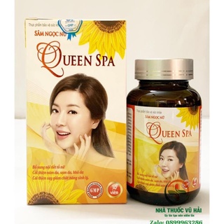 Viên uống đẹp da Sâm Ngọc Nữ QueenSpa bổ sung Collagen giảm nám sạm da - Chai 30 viên