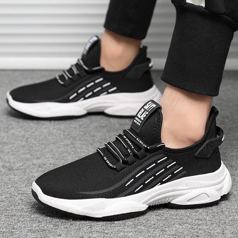Giày thể thao nam năng động G999 giày sneaker nam đế cao su 3 vạch Eric Fashion