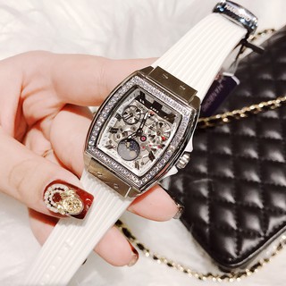 Đồng Hồ Hanboro Nữ Dây Silicon Trắng Silver 36mm Chính Hãng