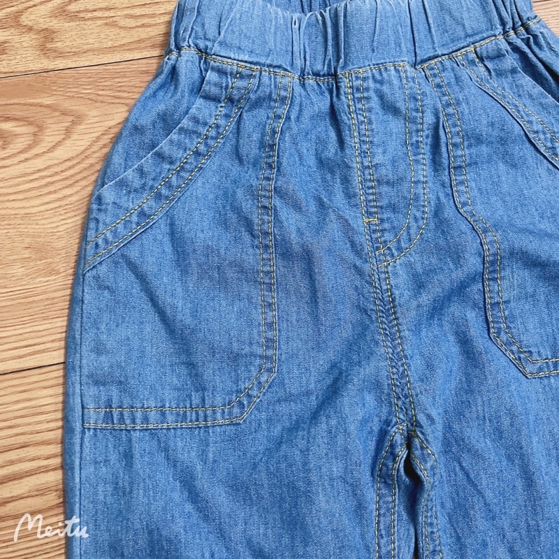 Quần dài bé gái jean mềm mỏng cho bé size đại màu xanh